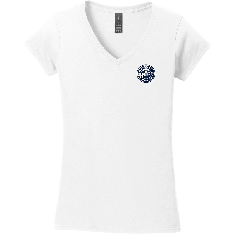 NYC Hockey Club Softstyle Ladies Fit V-Neck T-Shirt