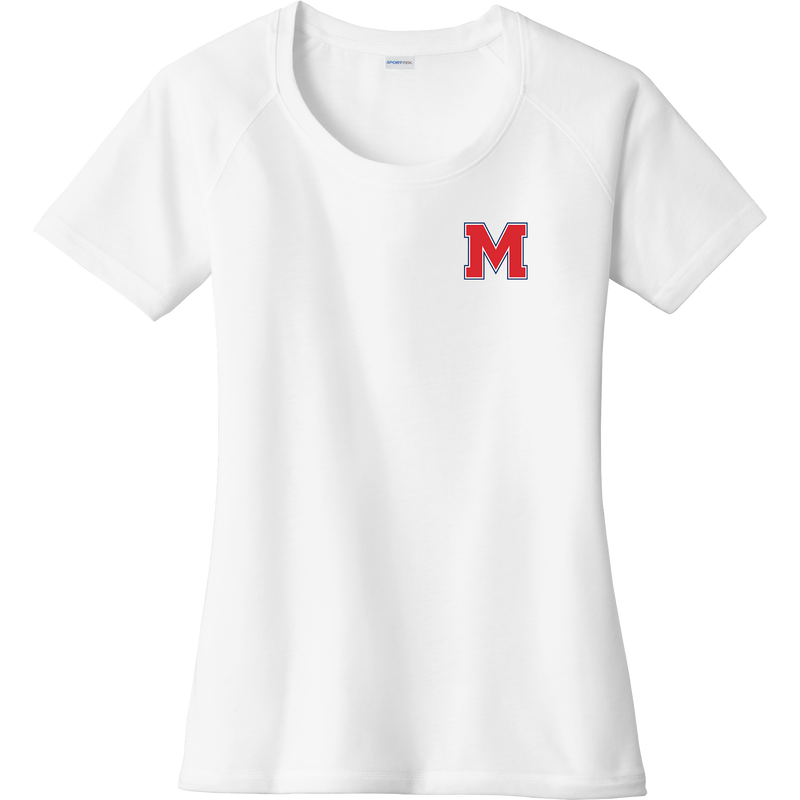 Mount St. Charles Ladies PosiCharge Tri-Blend Wicking Scoop Neck Raglan Tee