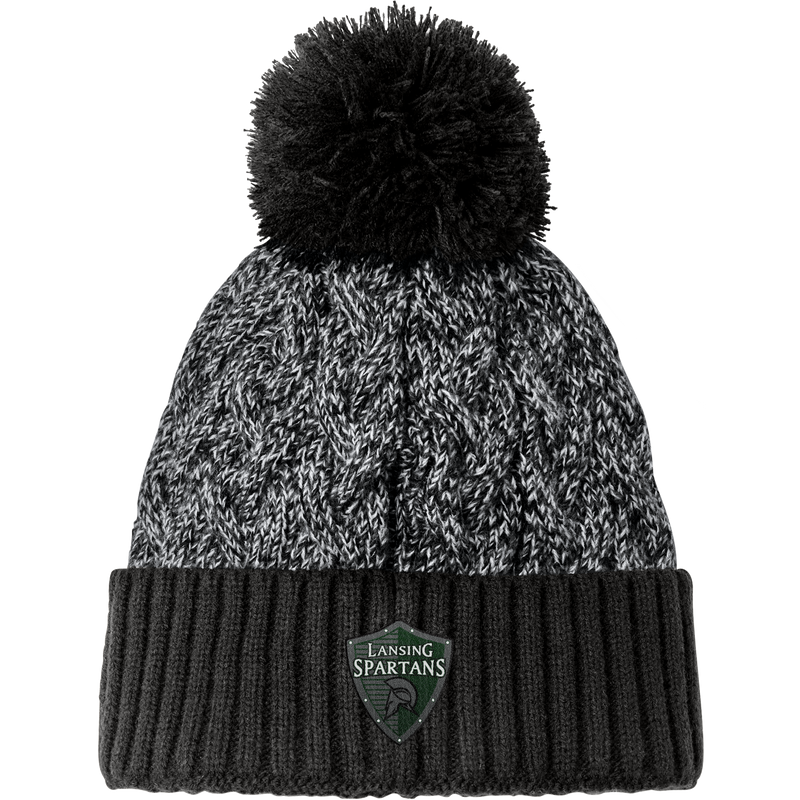 Lansing Spartans New Era Marled Knit Pom Beanie
