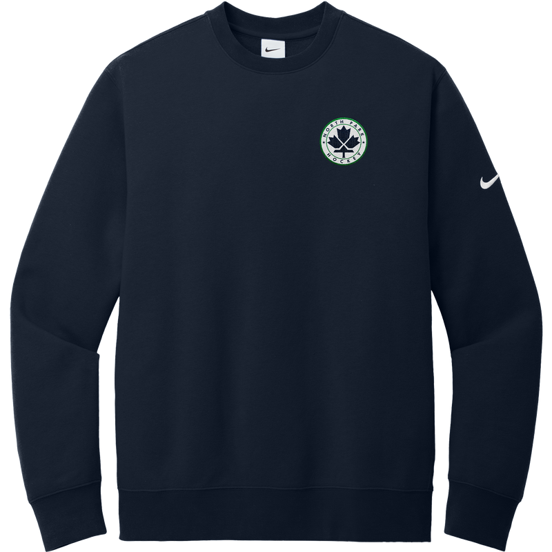 North Park Hockey Nike Club Fleece Sleeve Swoosh Crew