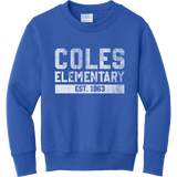 Coles Elementary Youth Distressed Crewneck Sweatshirt