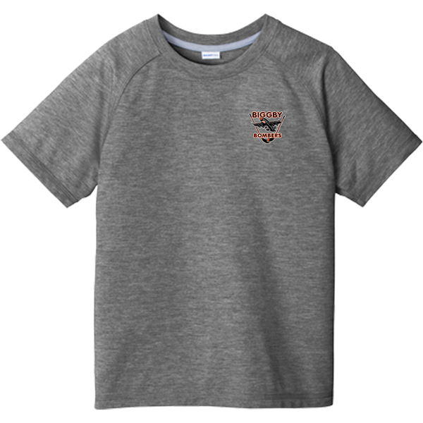 Biggby Bombers Youth PosiCharge Tri-Blend Wicking Raglan Tee